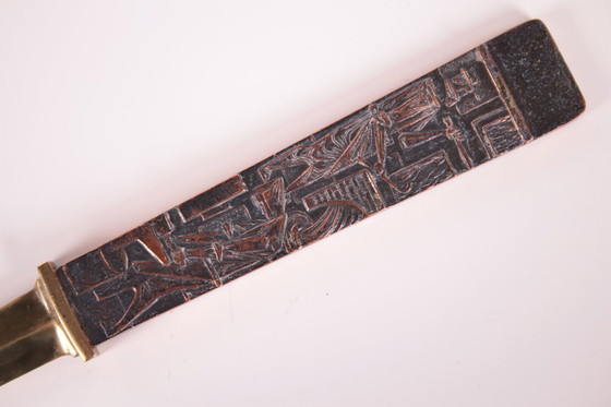 Image 1 of Oude Vintage Brievenopener met bewerkte handgreep,Denemarken