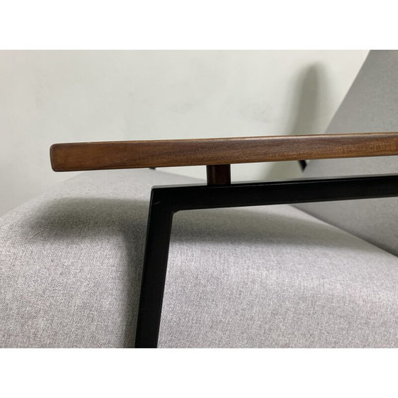 Image 1 of Vintage fauteuil in walnoothout en zwart metaal van Rob Parry voor Gelderland, 1950