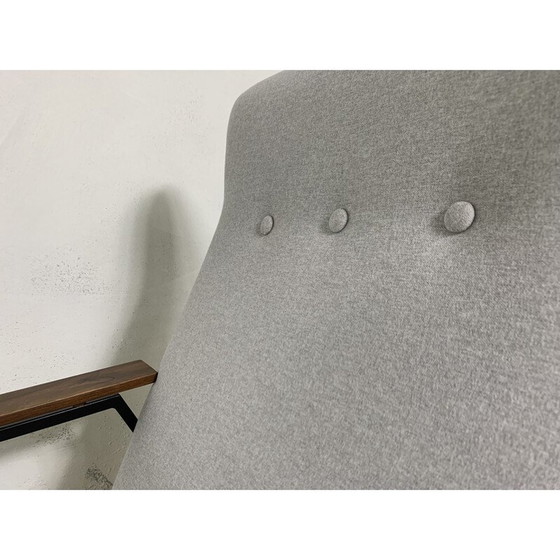 Image 1 of Vintage fauteuil in walnoothout en zwart metaal van Rob Parry voor Gelderland, 1950