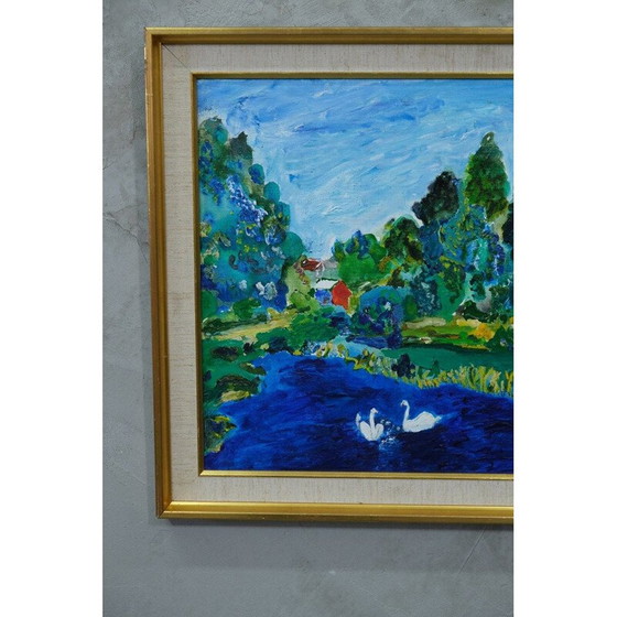 Image 1 of Vintage modern olieverfschilderij door Anders Fogelin, Zweden 1960