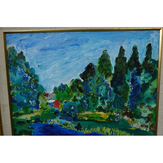 Image 1 of Vintage modern olieverfschilderij door Anders Fogelin, Zweden 1960