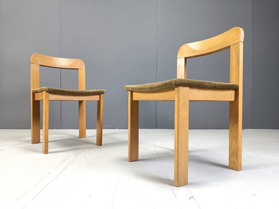 Image 1 of Vintage Brutalistische Eetkamerstoelen, set van 6 - 1970S