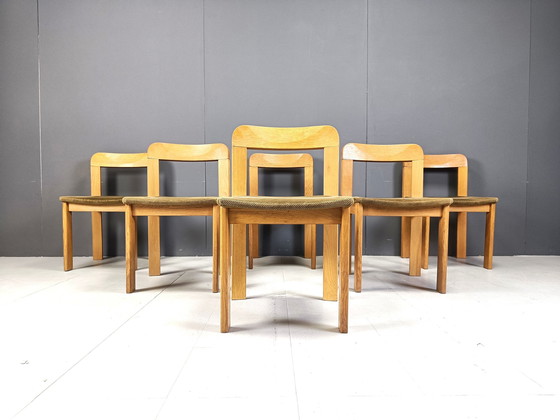 Image 1 of Vintage Brutalistische Eetkamerstoelen, set van 6 - 1970S