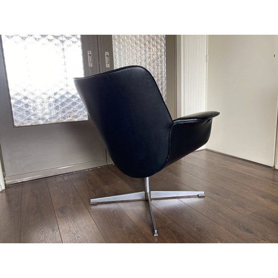 Image 1 of Vintage scandinavische zwarte fauteuil, jaren 1960