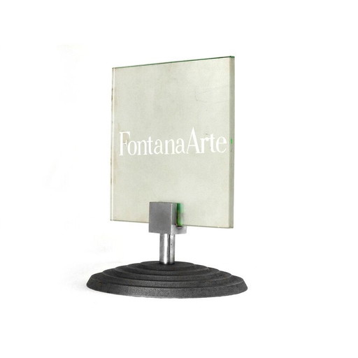 Vintage geëtst matglazen tafelbord voor galerie door Fontana Arte, 1980