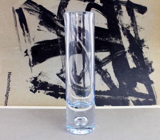 Image 1 of Vintage blauw glazen vaas