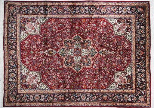 Origineel handgeknoopt Perzisch tapijt Tabriz 40 Raj Fijn 405 X 293 Cm Topconditie