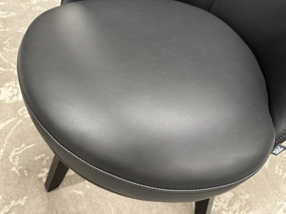 Image 1 of Rolf Benz 562 Fauteuil zwart leer Draai stoel