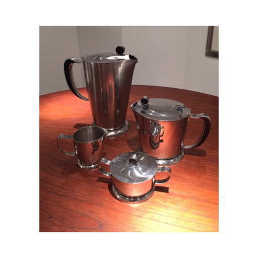 Vintage roestvrijstalen en bakelieten thee- en koffieservies voor Gense, 1950
