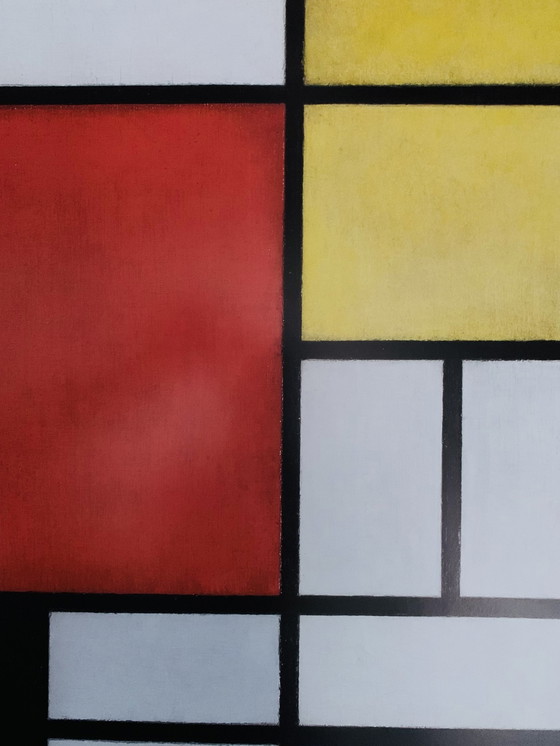 Image 1 of Piet Mondriaan, Authorized Offset Colour Lithograph, Signed, High Quality, Limited Edition: "Composition With Large Red Area, Ye