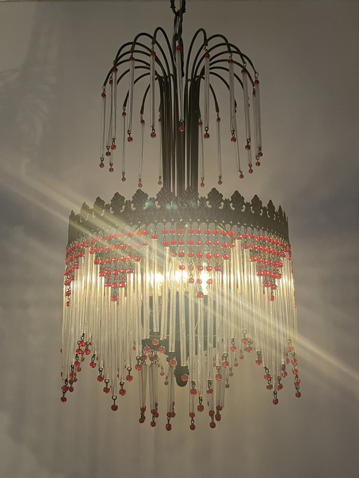 Art Nouveau Stijl Hanglamp Staafjes Kroonluchter 