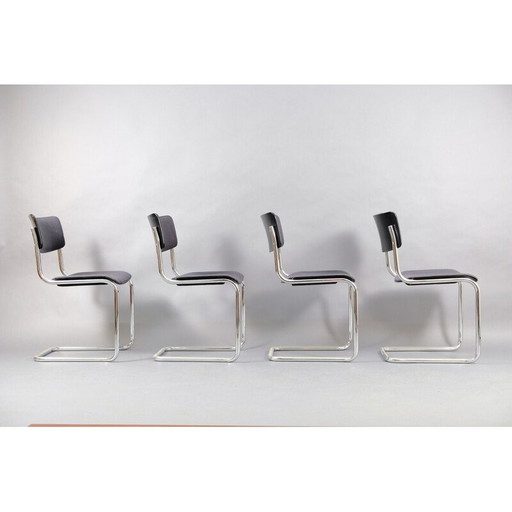 Set van 4 vintage beukenhouten eetkamerstoelen, Duitsland 1949