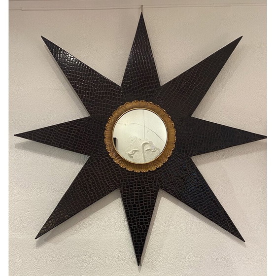 Image 1 of Vintage lederen spiegel en console set