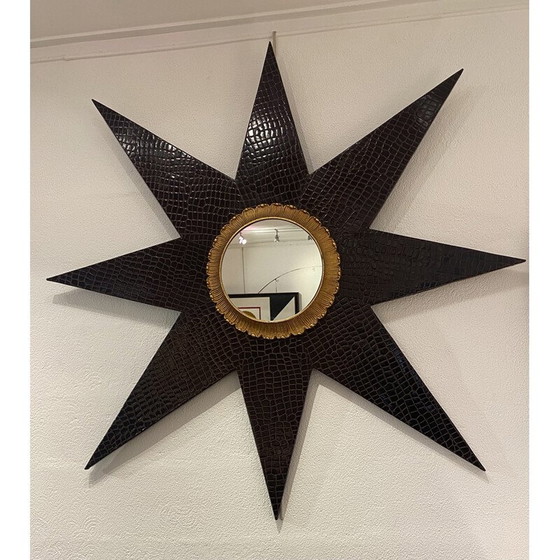 Image 1 of Vintage lederen spiegel en console set