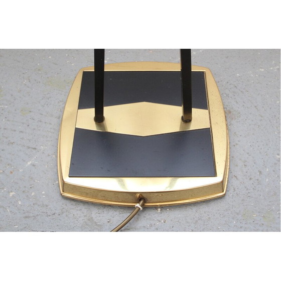 Image 1 of Vintage geplooide messing vloerlamp, 1950