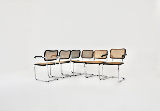 Eetkamerstoelen stijl B32 van Marcel Breuer, set van 6