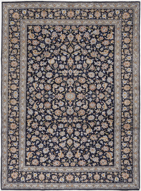 Image 1 of Origineel handgeknoopt Perzisch Tapijt Kashan Fijn Met Zijde 385 X 280 Cm Top Conditie