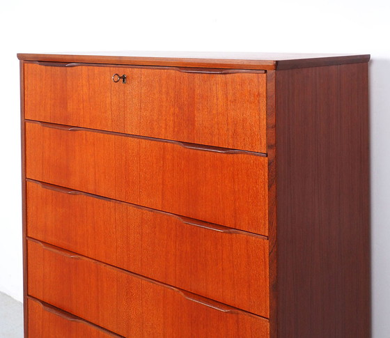 Image 1 of Deens design hoge ladekast in teak, 1960s