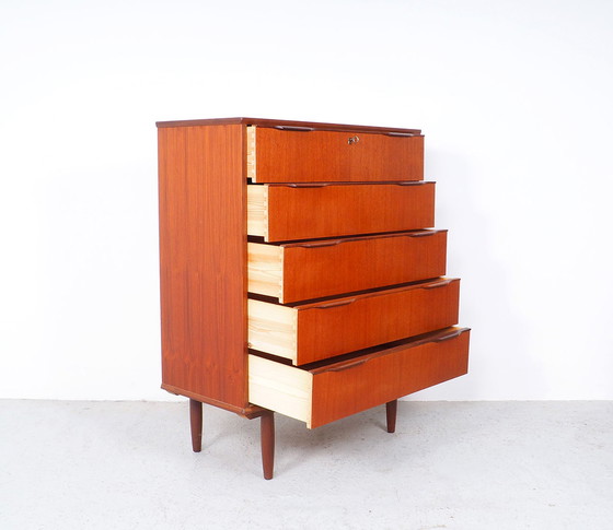 Image 1 of Deens design hoge ladekast in teak, 1960s