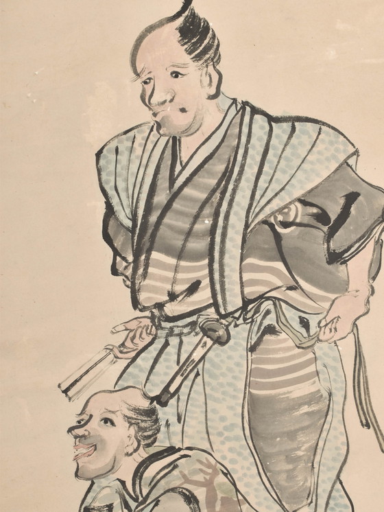 Image 1 of Japanse Scroll met figuren 