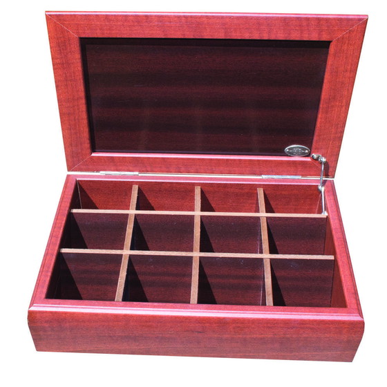 Image 1 of Grote Hazorfim houten theedoos met zilveren deksel