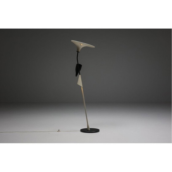 Image 1 of Italiaanse vintage gele en zwarte vloerlamp, jaren 1950