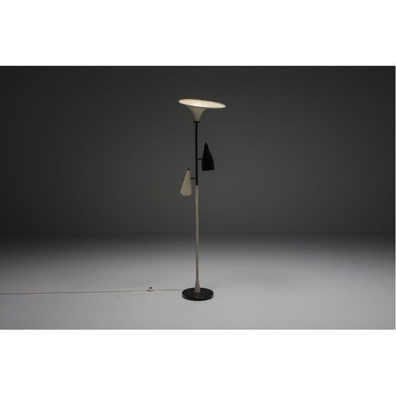 Image 1 of Italiaanse vintage gele en zwarte vloerlamp, jaren 1950