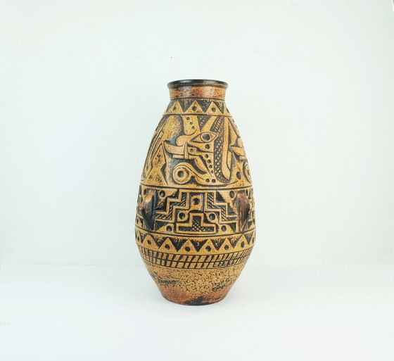 Image 1 of grote midden eeuwse FLOOR VASE anubis jasba model N 312 11 5