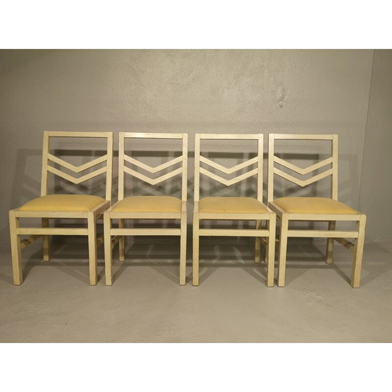 Image 1 of Set van 4 vintage Quilt stoelen van WILMOTTE SCDR editie