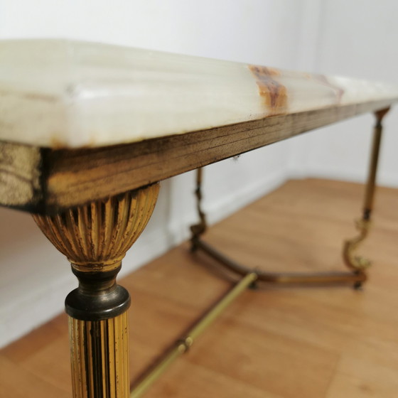 Image 1 of Vintage Hollywood Regency salontafel koffietafel marmer, onyx 