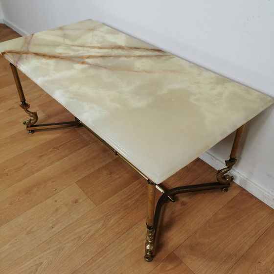 Image 1 of Vintage Hollywood Regency salontafel koffietafel marmer, onyx 