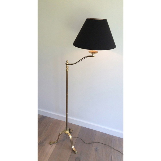 Image 1 of Vintage leeslamp met messing klauwpoten van Maison Jansen