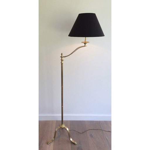 Vintage leeslamp met messing klauwpoten van Maison Jansen