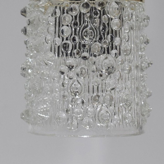 Image 1 of Paar kroonluchters, vintage waterval, 5 hangers van messing en glas