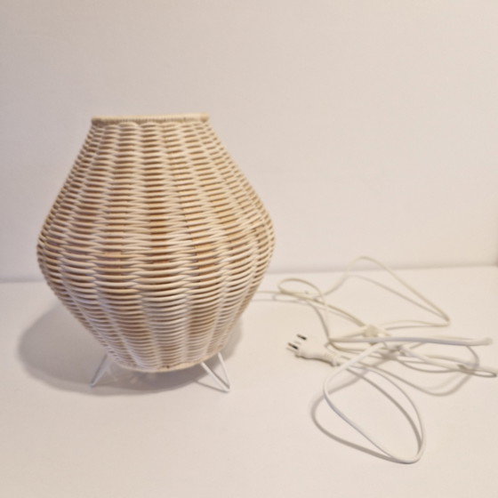 Image 1 of Vintage IKEA Rattan Tafellamp Boho Lamp