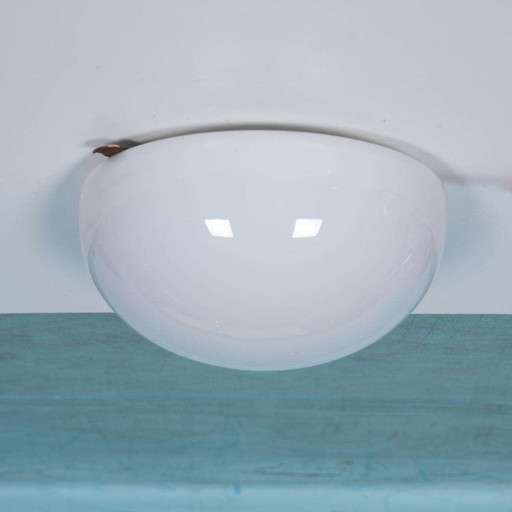 Vintage opaline plafondlamp Gispen, art deco ceiling lamp