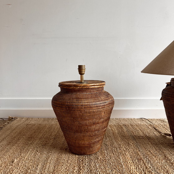 Image 1 of 2 XXXL Birma rieten rotan lampen vintage 