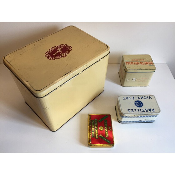 Image 1 of Set van 4 oude metalen Caffarel dozen