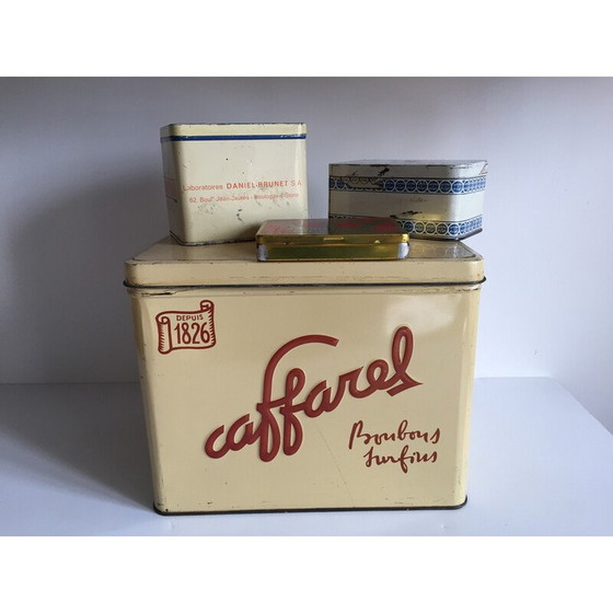 Image 1 of Set van 4 oude metalen Caffarel dozen