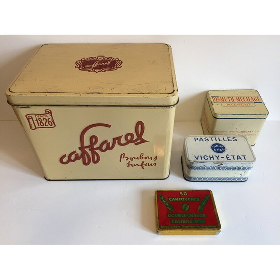 Image 1 of Set van 4 oude metalen Caffarel dozen
