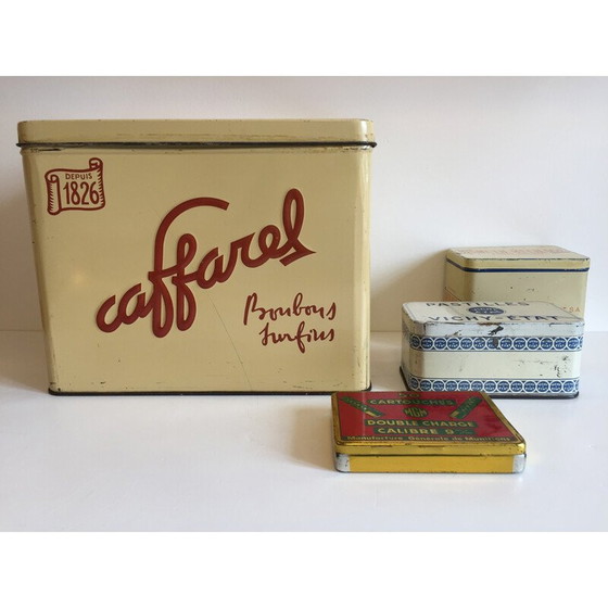 Image 1 of Set van 4 oude metalen Caffarel dozen