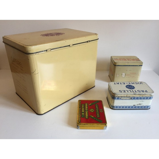 Image 1 of Set van 4 oude metalen Caffarel dozen