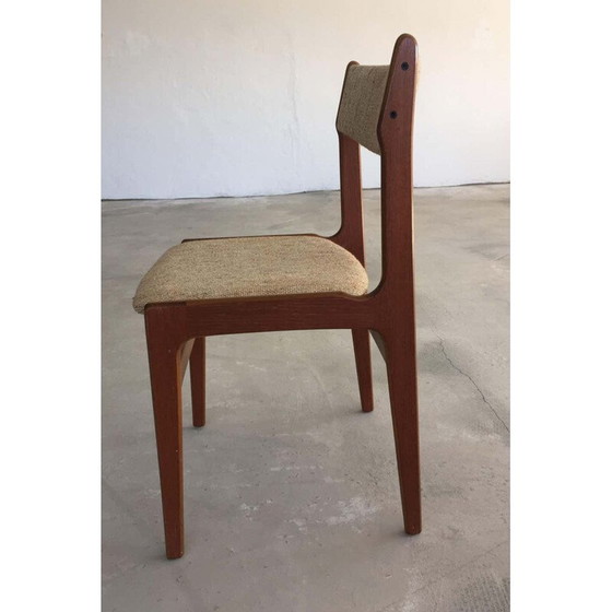 Image 1 of  Set van 4 Teakhouten Eetkamerstoelen Inc. Herstoffering Erik Buch 1960
