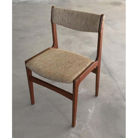 Image 1 of  Set van 4 Teakhouten Eetkamerstoelen Inc. Herstoffering Erik Buch 1960