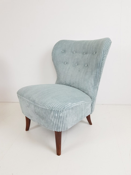 Image 1 of Vintage Artifort Theo Ruth cocktail fauteuil | blauwe rib 