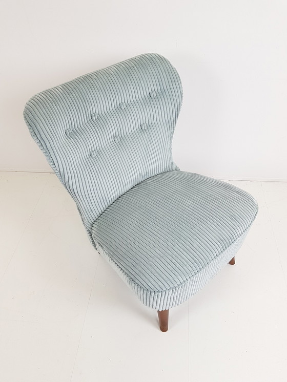 Image 1 of Vintage Artifort Theo Ruth cocktail fauteuil | blauwe rib 