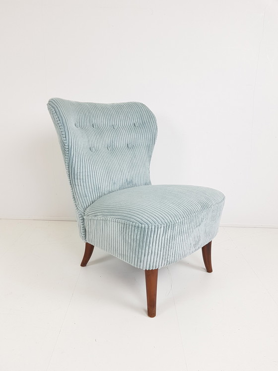 Image 1 of Vintage Artifort Theo Ruth cocktail fauteuil | blauwe rib 