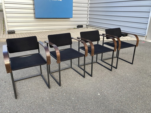 Set- 4 Eetkamerstoelen Van Pastoe Type Fm80 Zwart