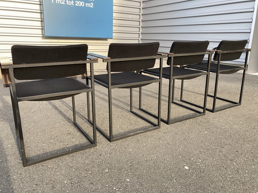 Set- 4 Eetkamerstoelen Van Pastoe Type Fm80 Zwart