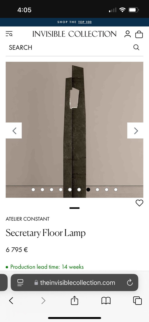 Atelier Constant "De Secretaresse Lamp" In Steen